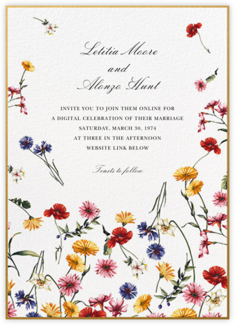 Floating Floral (Invitation) - Oscar de la Renta - Romantic wedding invitations 