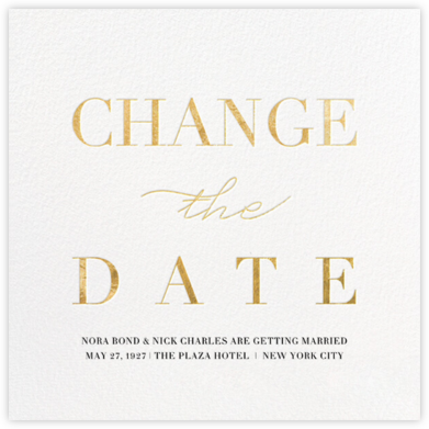 Remnant (New Date) - Gold - Paperless Post - Modern save the dates