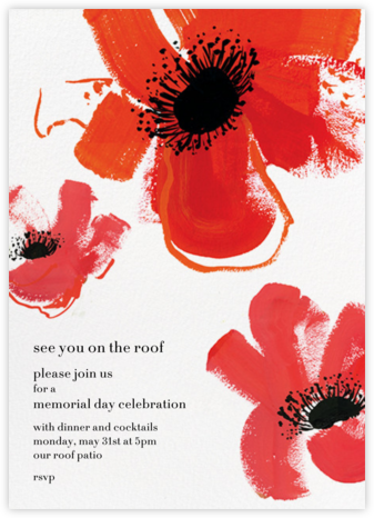 Poppies - Red - kate spade new york - Memorial Day Invitations