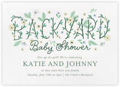 Backyard Blooms - Paperless Post - Woodland Baby Shower Invitations