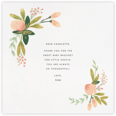 Peach Posies - Rifle Paper Co. - Baby Shower Thank You Cards