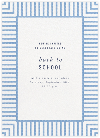 Seersucker Stripe - kate spade new york - Back to School Invitations
