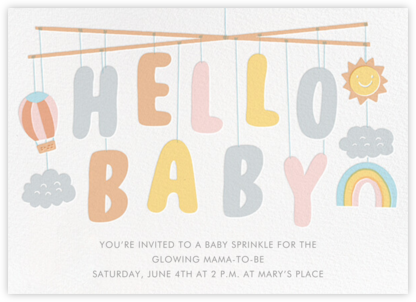 Baby Mobile - Hello!Lucky - Baby Shower Invitations 