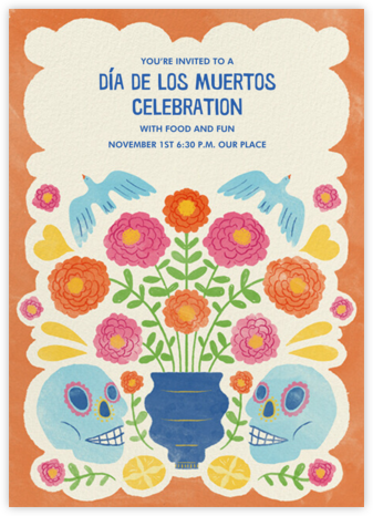Vase of Marigolds - Paperless Post - Día de los Muertos invitations