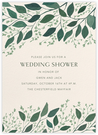 Painted Leaves - Paperless Post - Bridal Shower Invitations 