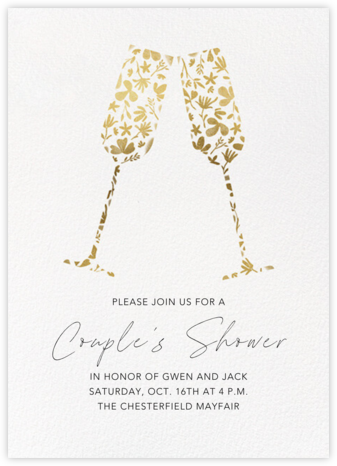Floral Flutes - Gold - Paperless Post - Bridal Shower Invitations 