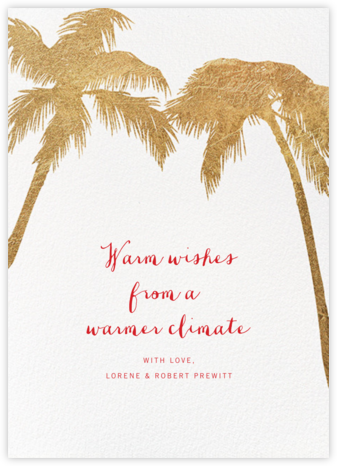 Tropical Palm - White - Paperless Post - Beach Christmas Cards