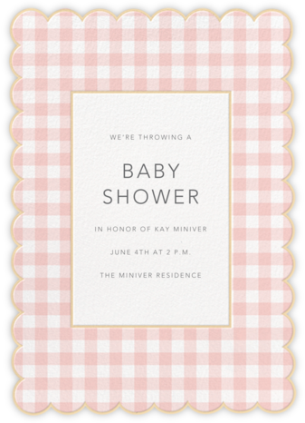Gingham Shower - Pink - Meri Meri - Baby Shower Invitations 