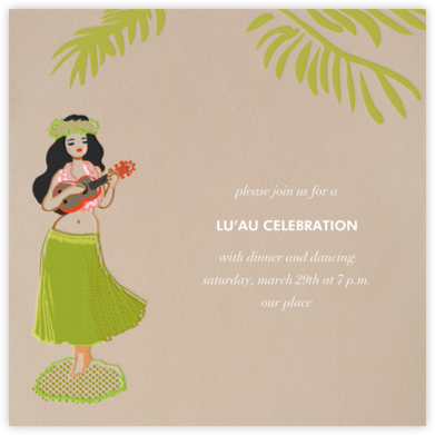Hula Doll - Paperless Post - Luau party invitations