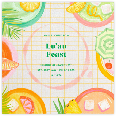Tropical Grid - Paperless Post - Luau party invitations