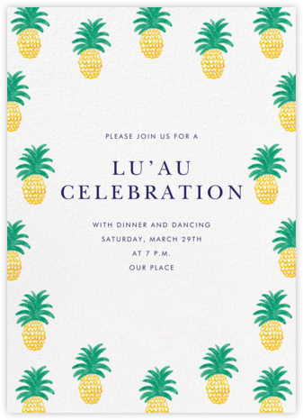Pineapple Party - Linda and Harriett - Luau party invitations