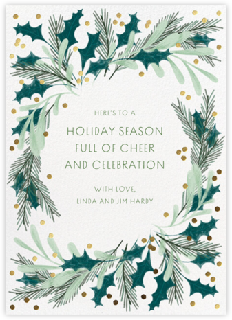 Loose Wreath - Gold - Paperless Post - Christmas Cards
