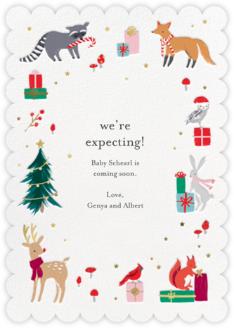 Christmas Critters - Meri Meri - Christmas Pregnancy Announcement Cards