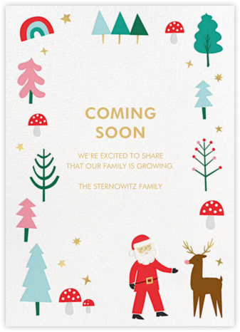 Let's Prance - Light - Meri Meri - Christmas Pregnancy Announcement Cards