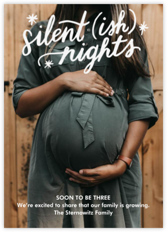 Silentish Nights - Paper Source - Christmas Pregnancy Announcement Cards
