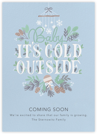 Winter Mobile - Paperless Post - Christmas Pregnancy Announcement Cards