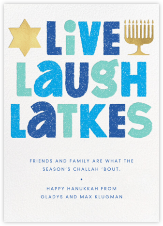 Live, Laugh, Latkes - Paperless Post - Hanukkah Cards