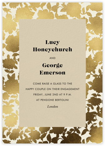 Floral Shadow - Gold - kate spade new york - Engagement party invitations 