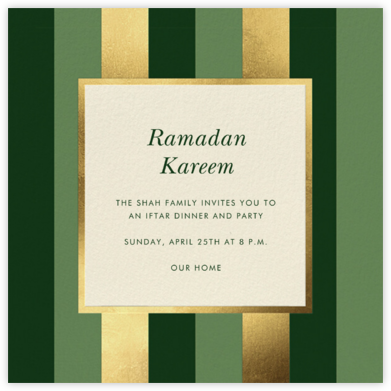 Gold Stripe - kate spade new york - Ramadan and Eid Invitations