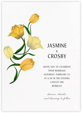 Bright Tulips (Invitation) - Citrus - Carolina Herrera - Romantic wedding invitations 