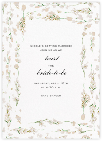 Splendid Floral - Cream - Carolina Herrera - Bridal Shower Invitations 