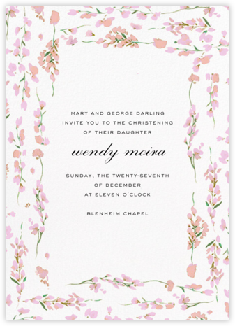 Splendid Floral - Carnation - Carolina Herrera - Baptism invitations 