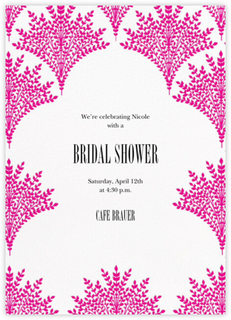 Fanned Frond - Bright Pink - Carolina Herrera - Bridal Shower Invitations 
