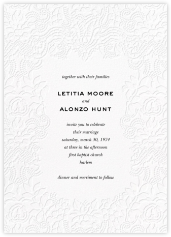 Embossed Lace (Invitation) - Carolina Herrera - Classic wedding invitations 