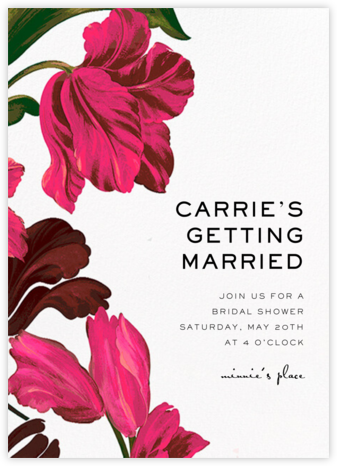 Painted Tulip - Bright Pink - Carolina Herrera - Bridal Shower Invitations 