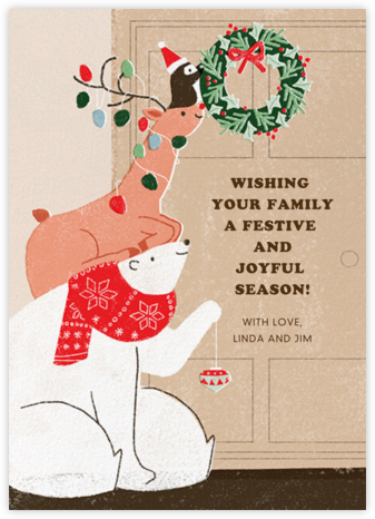 Wreath Support - Paperless Post - Animal Wildlife Christmas Cards