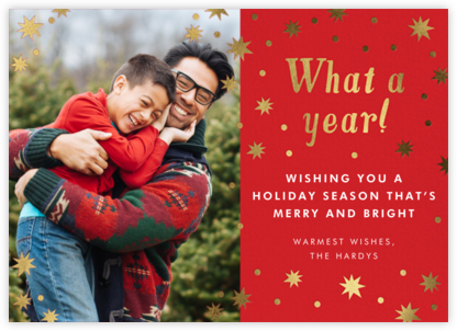Starry Outlook - Red - Hello!Lucky - Holiday Photo Cards 