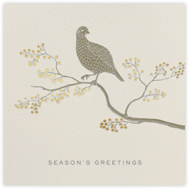 Holiday Partridge Square - Gold - Paperless Post