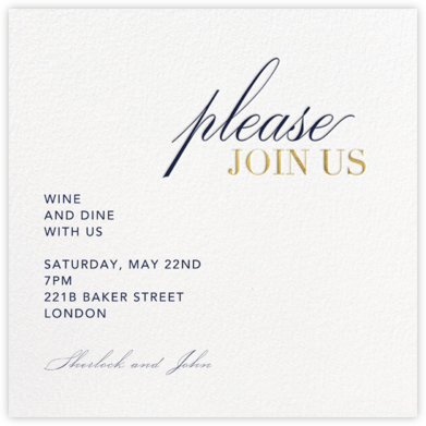 Won’t You Please - Navy - Paperless Post - General Entertaining Invitations