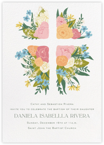Blooming Cross - Paperless Post - Religious invitations