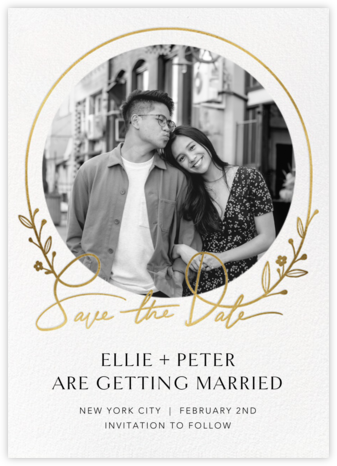 Auréole (Photo) - Paperless Post - Gold Save The Dates