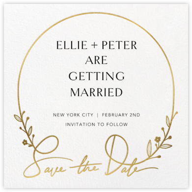 Auréole - Paperless Post - Gold Save The Dates