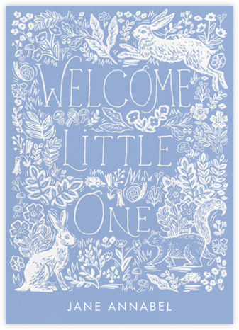 Fable Welcome - Blue - Rifle Paper Co. - Birth Announcements