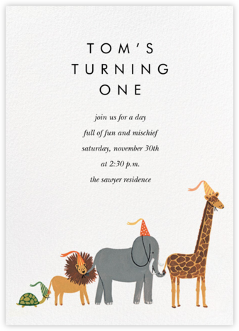 Party Parade Baby - Rifle Paper Co. - Animal Invitations