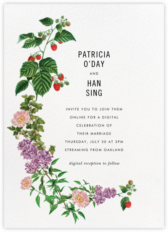 Raspberry Blossom (Invitation) - Stephanie Fishwick - Romantic wedding invitations 