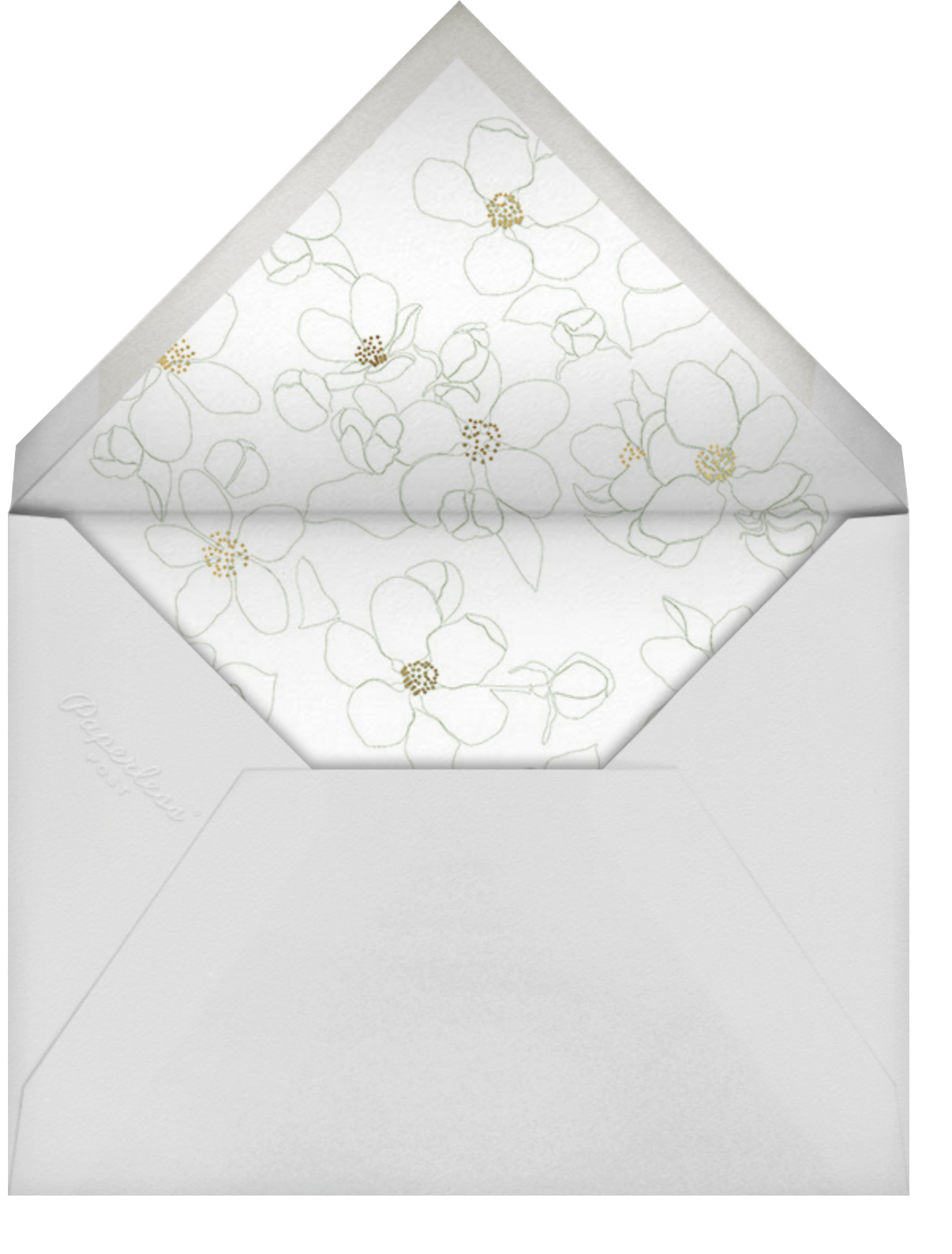 Golden Magnolias (Invitation) - White - Carolina Herrera - Envelope