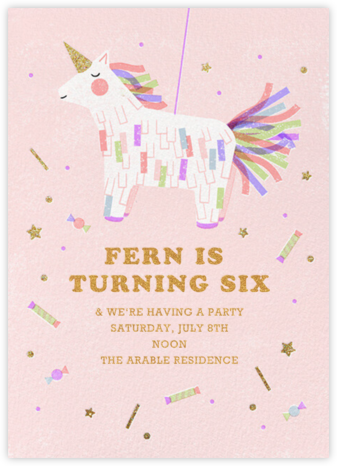 Unicorn Piñata - Paperless Post - Theme Party Invitations