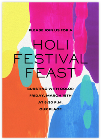 Joyful Colors - Paperless Post - Holi Invitations