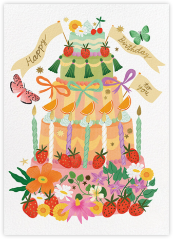 Festive Cake (Bodil Jane) - Red Cap Cards - Birthday Cards