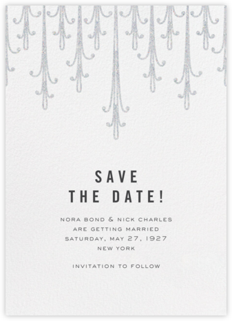 Allure (Save the Date) - White/Silver - Paperless Post - Save the Dates