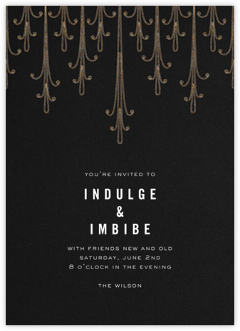 Allure - Black/Gold - Paperless Post - Great Gatsby Invitations