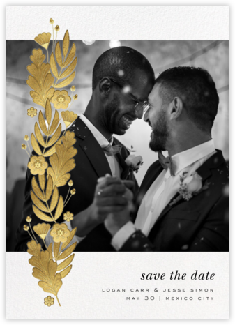 Blooms of Gold - Paperless Post - Gold Save The Dates