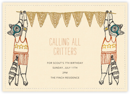 Critter Call - Coral & Tusk - Online Kids' Birthday Invitations