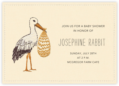 Stitched Stork - Coral & Tusk - Baby Shower Invitations 