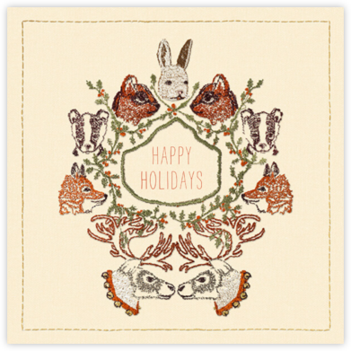 Holiday Crest - Coral & Tusk - Animal Wildlife Christmas Cards