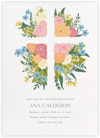 Blooming Cross - Paperless Post - Confirmation Invitations